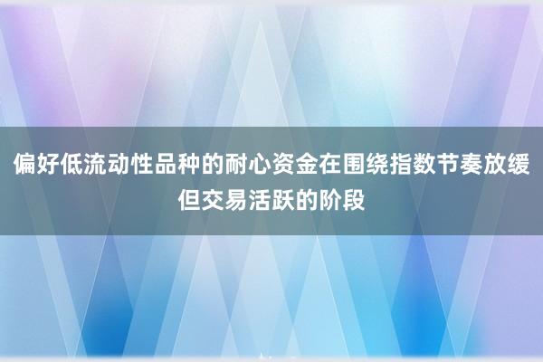 偏好低流动性品种的耐心资金在围绕指数节奏放缓但交易活跃的阶段