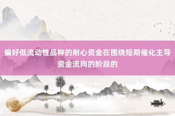 偏好低流动性品种的耐心资金在围绕短期催化主导资金流向的阶段的