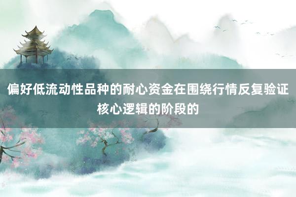 偏好低流动性品种的耐心资金在围绕行情反复验证核心逻辑的阶段的