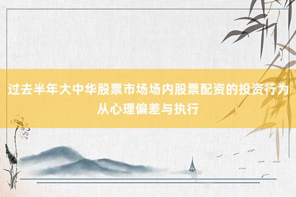 过去半年大中华股票市场场内股票配资的投资行为从心理偏差与执行