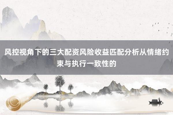 风控视角下的三大配资风险收益匹配分析从情绪约束与执行一致性的