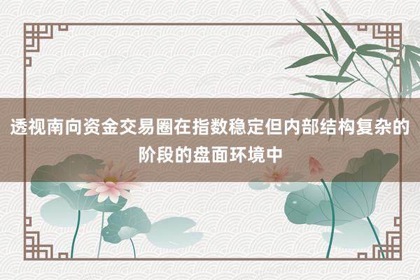 透视南向资金交易圈在指数稳定但内部结构复杂的阶段的盘面环境中