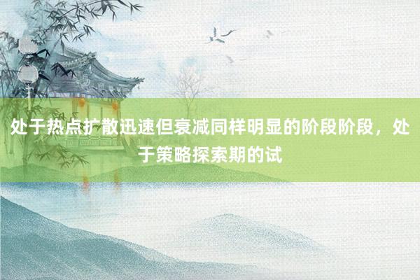 处于热点扩散迅速但衰减同样明显的阶段阶段，处于策略探索期的试