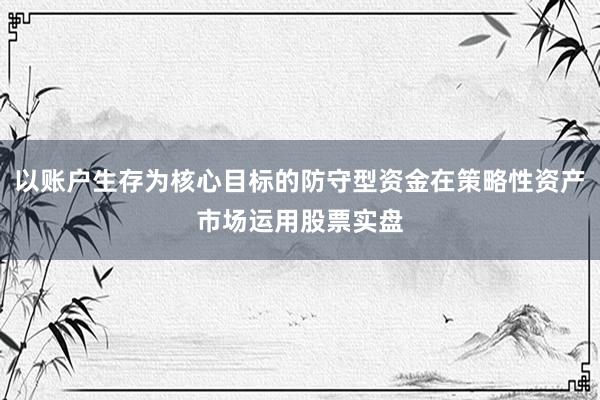 以账户生存为核心目标的防守型资金在策略性资产市场运用股票实盘