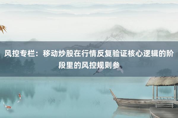 风控专栏：移动炒股在行情反复验证核心逻辑的阶段里的风控规则参